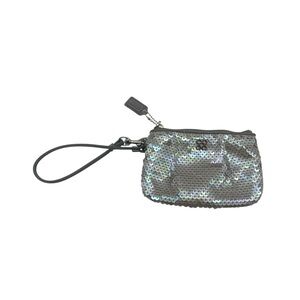 Coach Silver Sequin Wristlet Wallet Pouch
